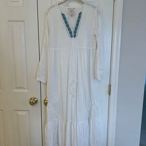 Johnny Was Baraz Embroidered Midi Dress
